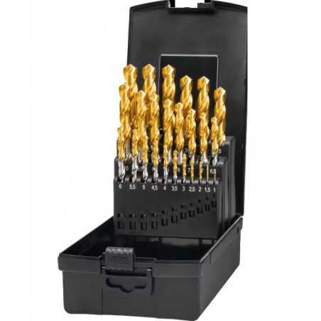 COFFRET DE FORET HSS REVETEMENT TIN A 3 TROIS MEPLATS Ø 0.5 A 13 MM