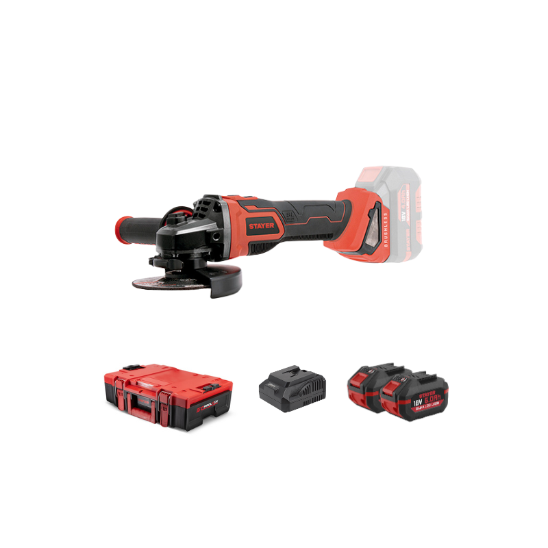 Meuleuse 18 V diamètre 125 + 2 batteries