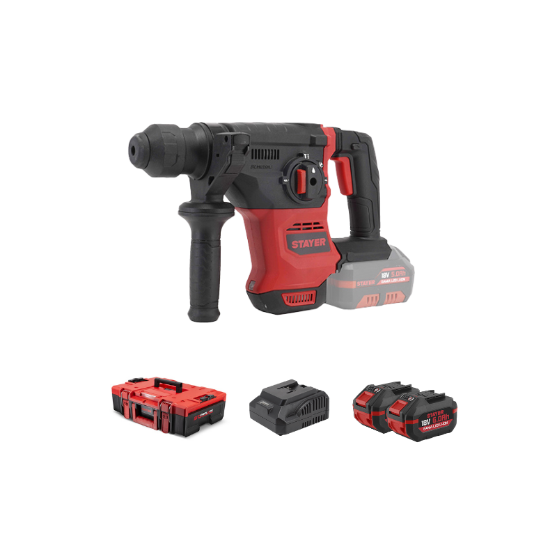 PERFORATEUR  SET STAYER HD X FORCE L2026 IK +  2 BATTERIES 18V 6Ah + CHARGEUR + MALETTE DE RANGEMENT