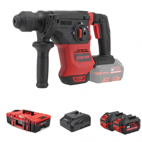 PERFORATEUR  SET STAYER HD X FORCE L2026 IK +  2 BATTERIES 18V 6Ah + CHARGEUR + MALETTE DE RANGEMENT