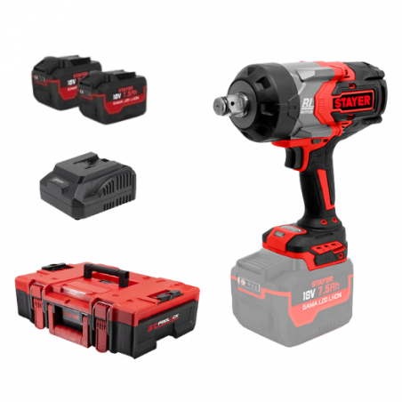 BOULONNEUSE 1" IWBL 1800NM L2027 IK + 2 BATTERIES 18V 7,5AH + CHARGEUR + MALETTE