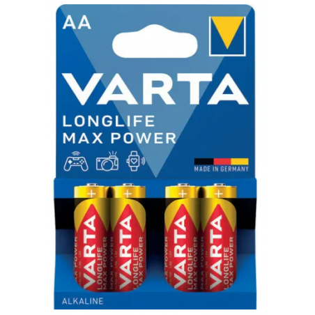 Blister de 4 piles alcalines AA - LR6 Max Energizer 1,5 volts