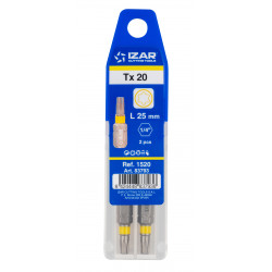BLISTER 2 EMBOUTS VISSAGE DIN 3126 STANDARD TORX 25X25