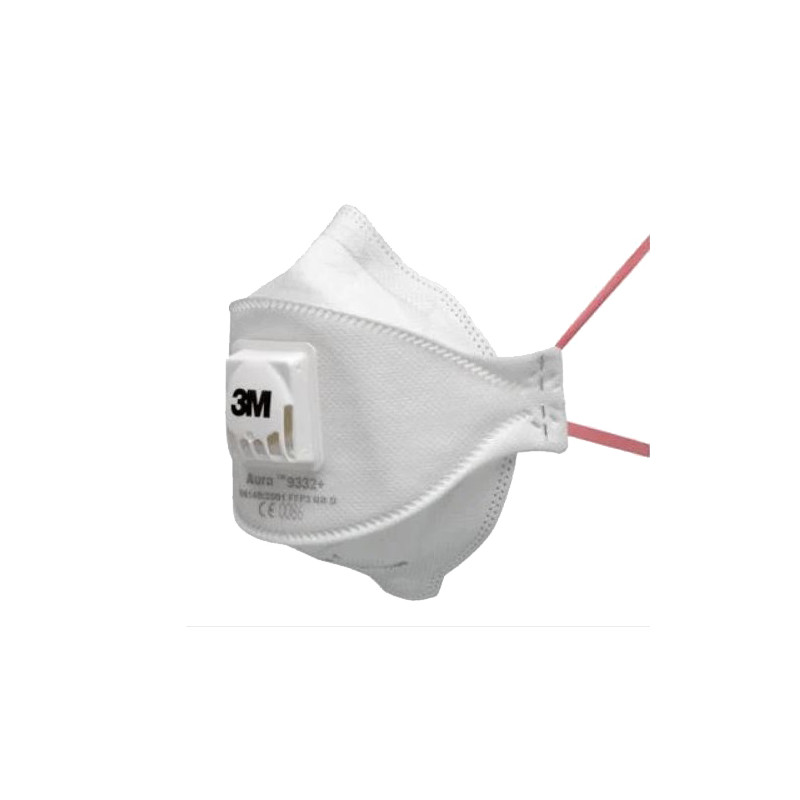 BOÎTE DE 10 MASQUES PLIABLES JETABLES SÉRIE AURA™ 9332+ FFP3 NR D AVEC SOUPAPE - 3M - 7100101249