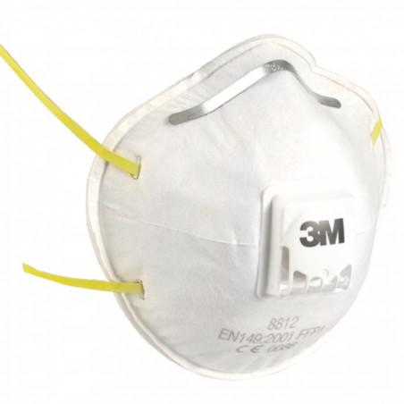 BOÎTE DE 10 MASQUES RESPIRATOIRES COQUES JETABLES FFP1 AVEC SOUPAPE SÉRIE 8812 BLANC - 3M - 7000006980