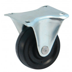 ROULETTE DE MEUBLE À PLATINE EN CAOUTCHOUC NOIR - MODÈLE AVL 5181