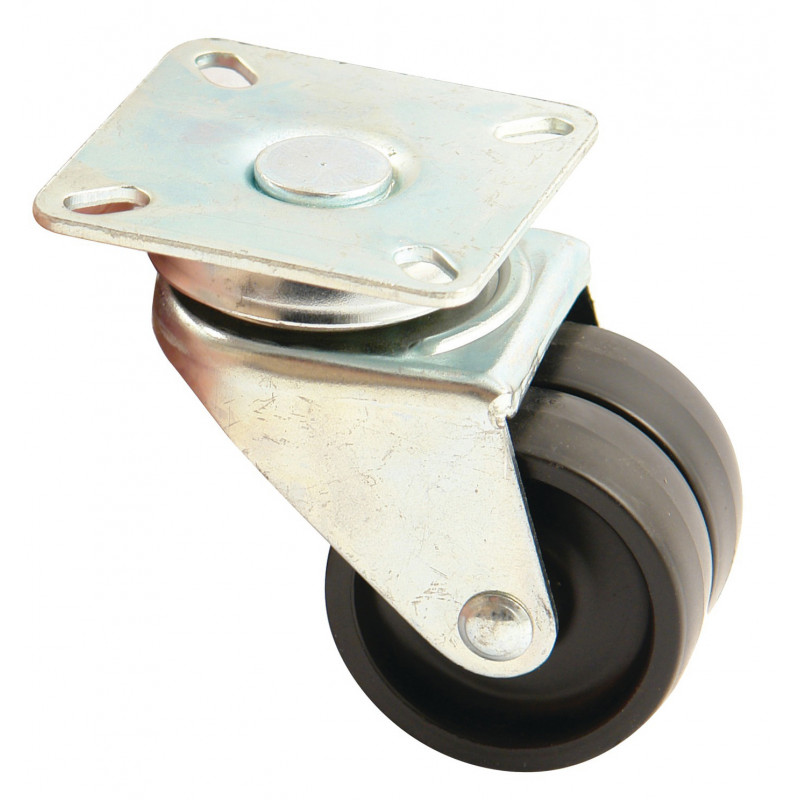 ROULETTE DE MEUBLE DOUBLE GALET AVEC PLATINE - MODÈLE 59005