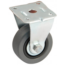 ROULETTE DE MEUBLE EN CAOUTCHOUC GRIS AVEC PLATINE - MODÈLE 5188