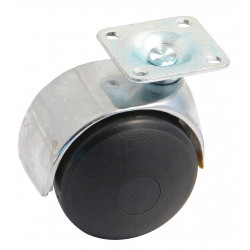 ROULETTE DE MEUBLE EN PLASTIQUE AVEC CHAPE EN ZAMAK - MODÈLE 595...AC