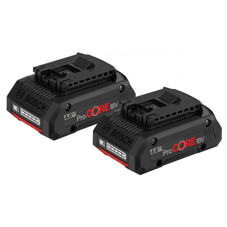 ENSEMBLE DE 2 BATTERIES BOSCH PROCORE 18 V - 4,0 AH PROFESSIONAL