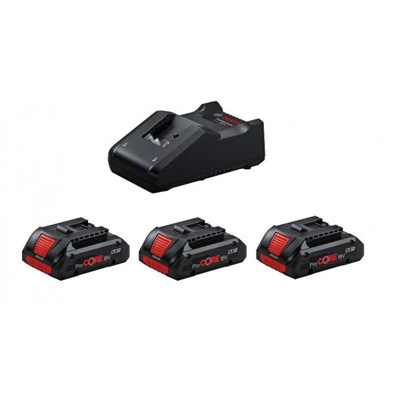 KIT DE DÉMARRAGE PROCORE 18V BOSCH 3 BATTERIES 4AH - CHARGEUR RAPIDE GAL 18V-40