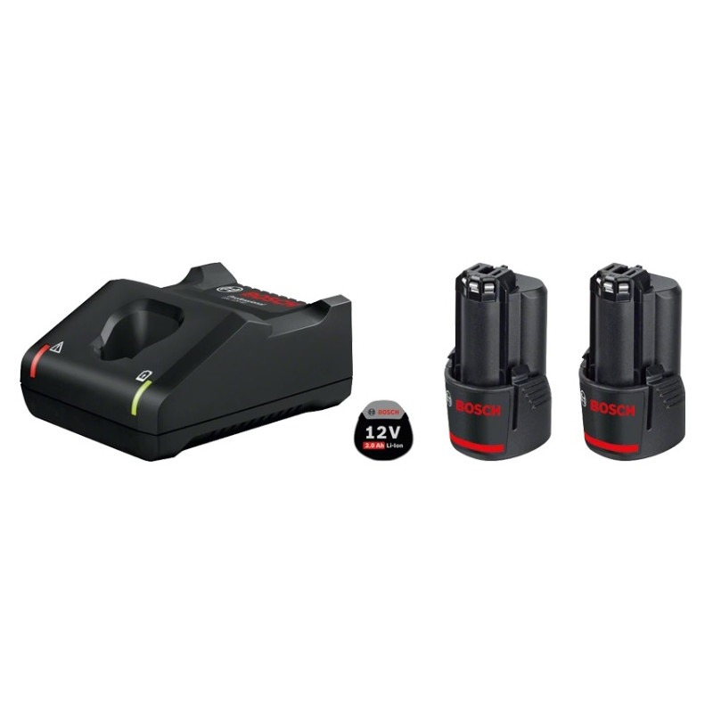 PACK ENERGIE 12V BOSCH 2 BATTERIES 2AH / CHARGEUR GAL 12V-40