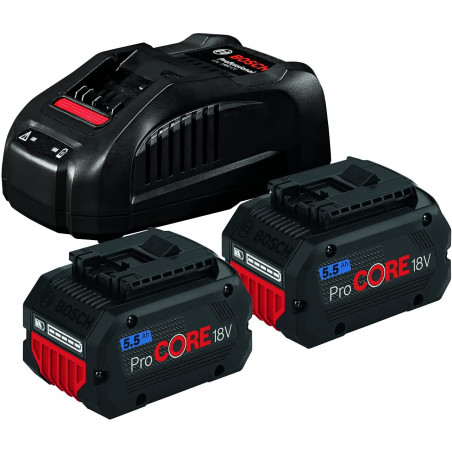 PACK ENERGIE PROCORE 18V BOSCH 2 BATTERIES 5,5AH / CHARGEUR RAPIDE