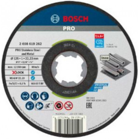 DISQUE À TRONÇONNER INOX X-LOCK BOSCH STANDARD 125X1