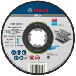 DISQUE À TRONÇONNER PLAT POUR INOX 125 X 1,6 MM X-LOCK BOSCH STANDARD DISQUE À TRONÇONNER PLAT POUR INOX 125 X 1,6 MM X-LOCK BOSCH STANDARD
