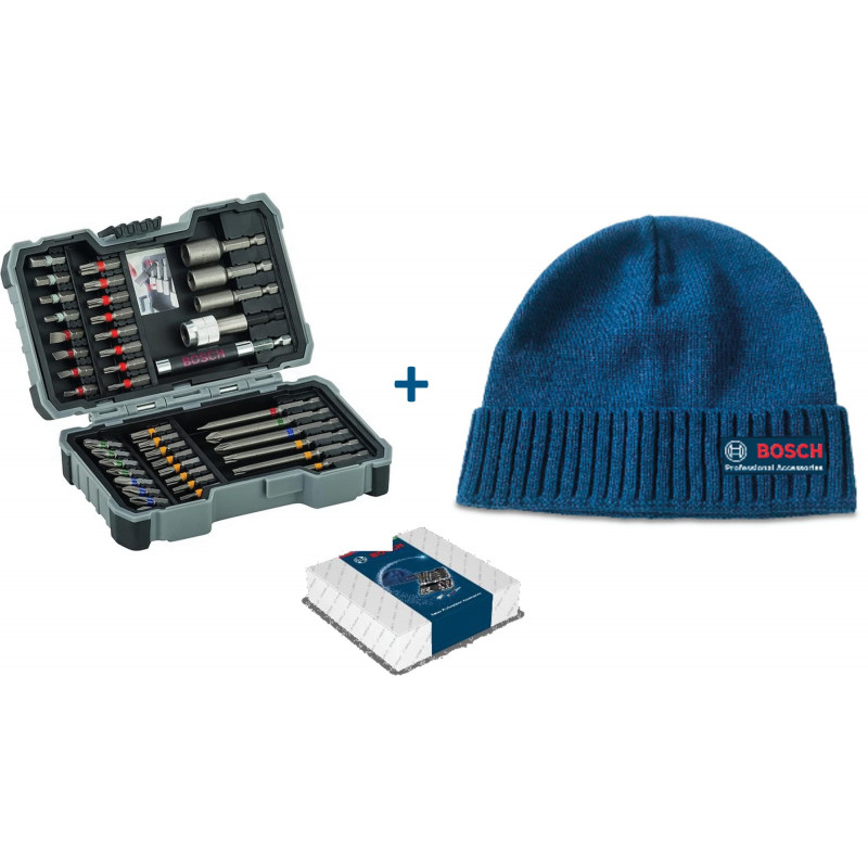 COFFRET 43 PIÈCES BOSCH : EMBOUTS DE VISSAGE, DOUILLES ET BONNET