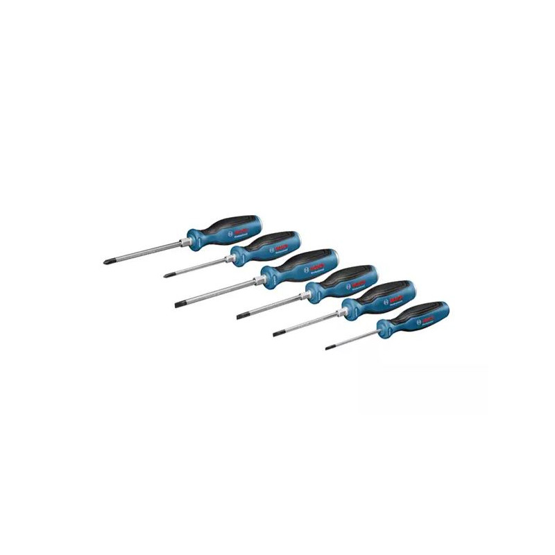 ENSEMBLE DE 6 TOURNEVIS PLATS ET CRUCIFORMES BOSCH PROFESSIONAL