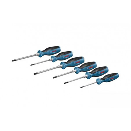 ENSEMBLE DE 6 TOURNEVIS PLATS ET CRUCIFORMES BOSCH PROFESSIONAL