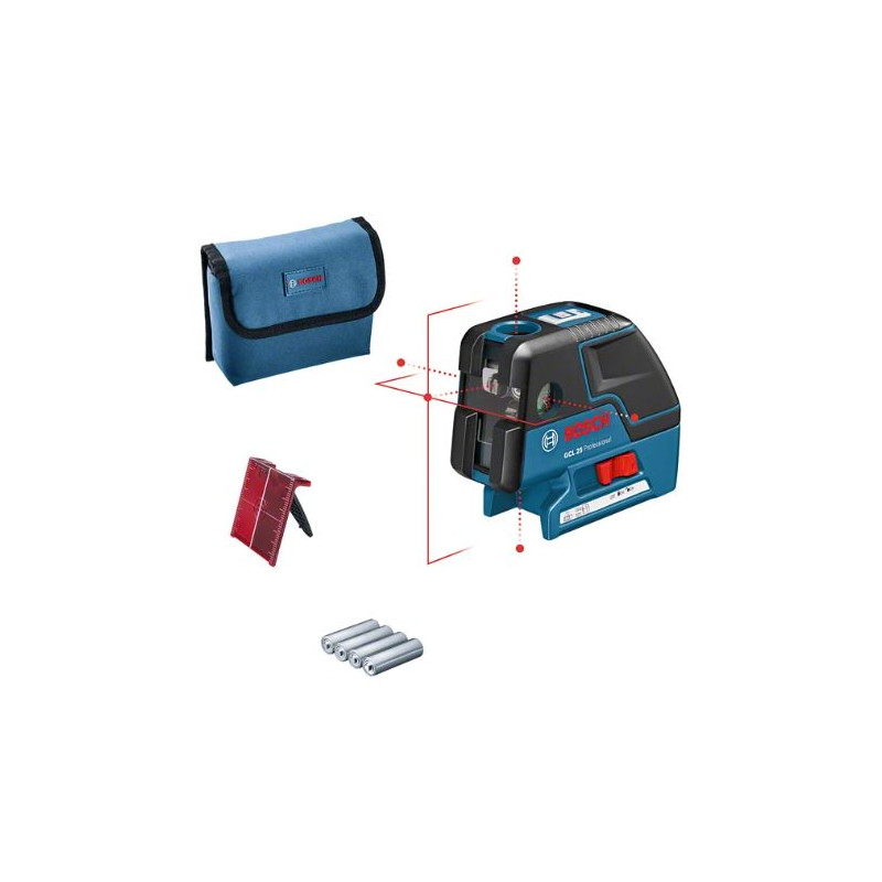 LASER BOSCH GCL 25 PROFESSIONAL COMBI POINTS ET LIGNES AVEC 4 PILES 1,5 V