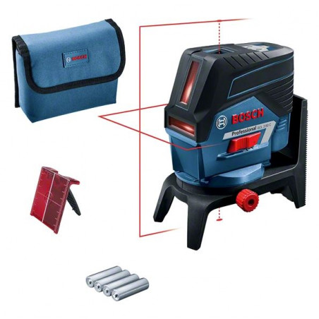 LASER COMBINÉ BOSCH GCL 2-50 C PROFESSIONAL AVEC ADAPTATEUR ET PILES 1,5 V - MODÈLE 0601066G00 + SUPPORT RM2