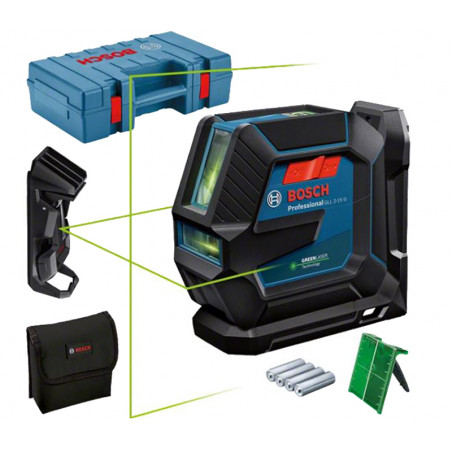 LASER LIGNES BOSCH GLL 2-15 G AVEC ACCESSOIRES EN COFFRET
