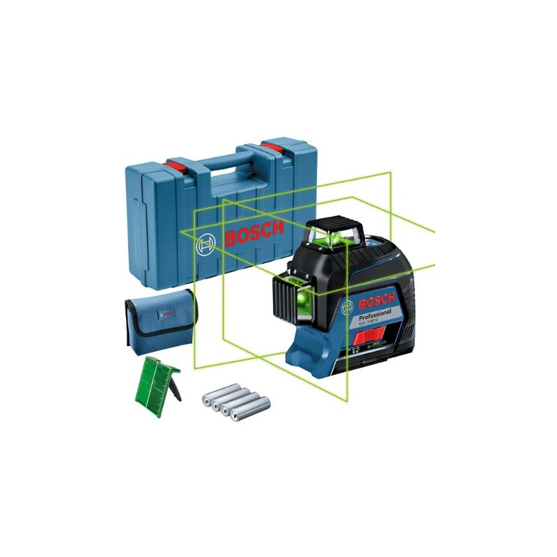 LASER LIGNES VERT BOSCH GLL 3-80 G PROFESSIONAL AVEC PILES ET COFFRET