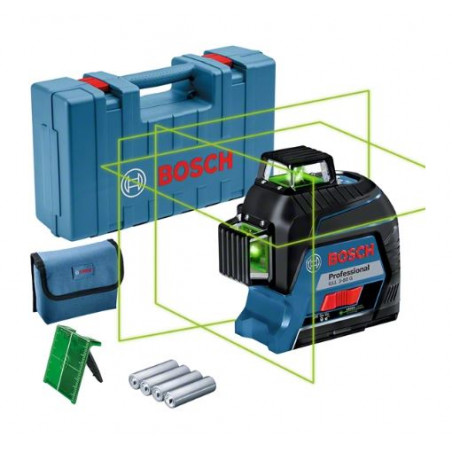 LASER LIGNES VERT BOSCH GLL 3-80 G PROFESSIONAL AVEC PILES ET COFFRET
