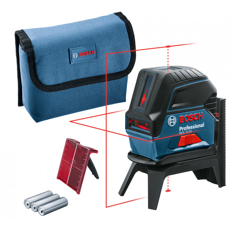 LASER POINTS ET LIGNES BOSCH GCL 2-15 PROFESSIONAL 3X1,5V (SANS BATTERIE/CHARGEUR) - 0601066E00