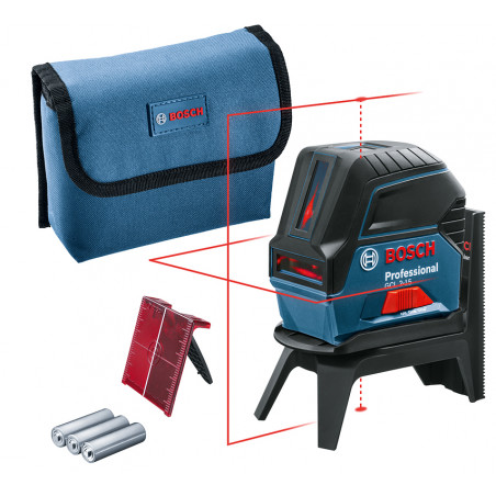 LASER POINTS ET LIGNES BOSCH GCL 2-15 PROFESSIONAL 3X1,5V (SANS BATTERIE/CHARGEUR) - 0601066E00