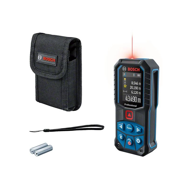 TÉLÉMÈTRE LASER BOSCH GLM 50-27 C PROFESSIONAL ROUGE AVEC PILES AA