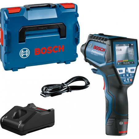 DÉTECTEUR THERMIQUE BOSCH GIS 1000 C PROFESSIONAL AVEC BATTERIE, CHARGEUR ET COFFRET L-BOXX