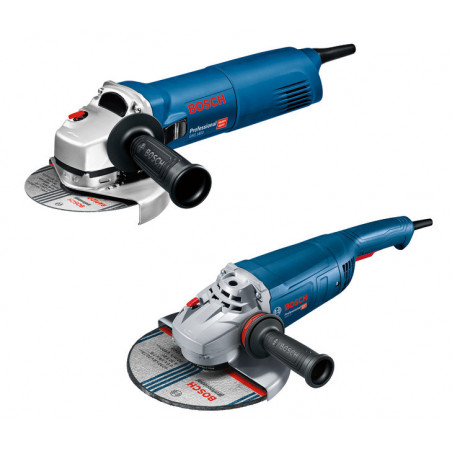 ENSEMBLE DE 2 MEULEUSES BOSCH (GW 22-230 P 2200W/GWS 1400 1400W) (SANS BATTERIE NI CHARGEUR)
