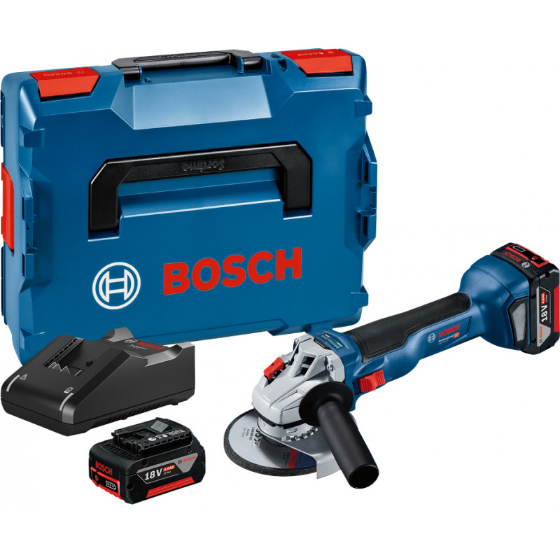 MEULEUSE 18V BOSCH GWS 18V-10 - 2 BATTERIES 4AH - CHARGEUR - COFFRET L-BOXX