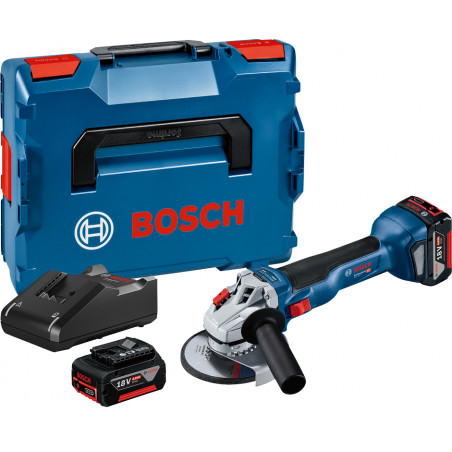 MEULEUSE 18V BOSCH GWS 18V-10 - 2 BATTERIES 4AH - CHARGEUR - COFFRET L-BOXX