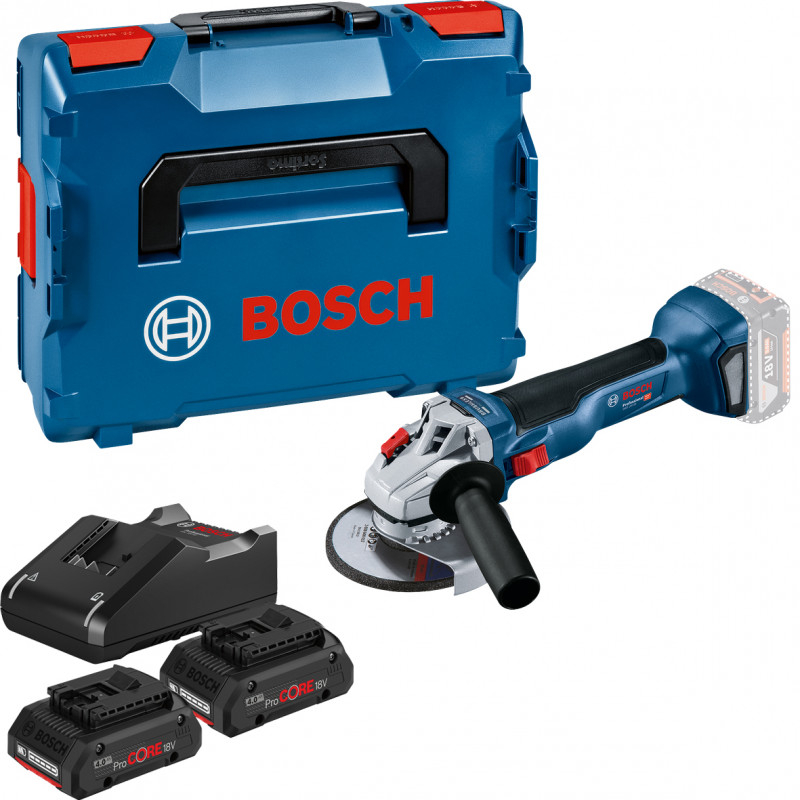 MEULEUSE D'ANGLE 18V BOSCH GWS 18V-10 - 2 BATTERIES PROCORE 4AH - CHARGEUR - COFFRET L-BOXX