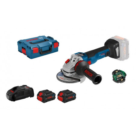 MEULEUSE D'ANGLE 18V BOSCH GWS 18V-10 SC - 2 BATTERIES PROCORE 8.0 AH - CHARGEUR - COFFRET L-BOXX