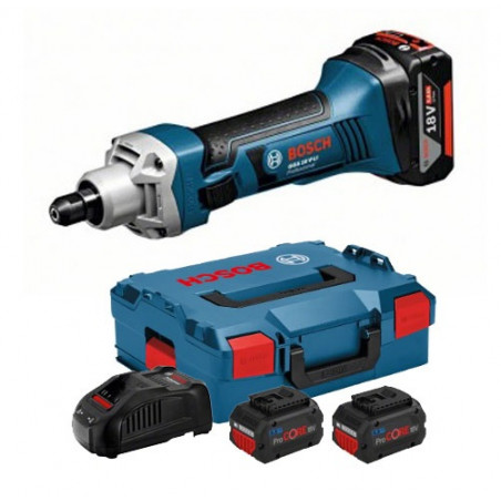 MEULEUSE DROITE 18V BOSCH GGS 18 V-LI - 2 BATTERIES PROCORE 5,5AH - CHARGEUR - COFFRET L-BOXX