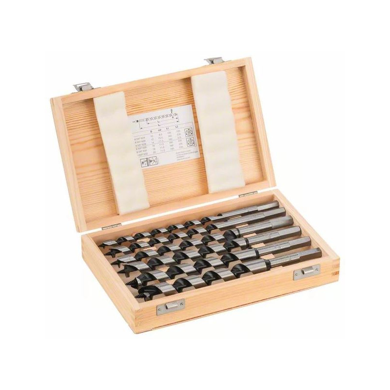 COFFRET BOSCH DE 6 MÈCHES À SIMPLE SPIRALE AVEC QUEUE SIX PANS