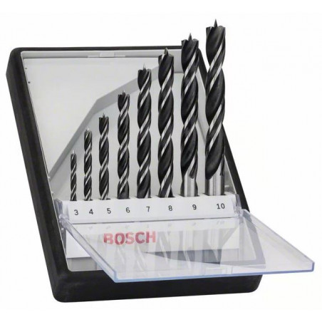 COFFRET BOSCH DE 8 MÈCHES HÉLICOÏDALES POUR BOIS