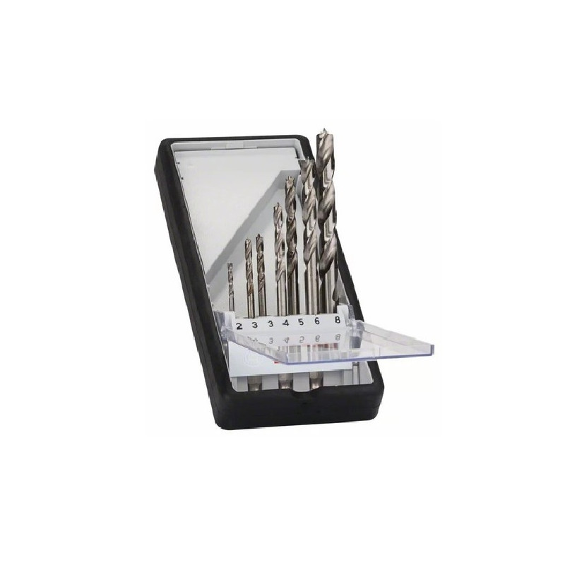 COFFRET DE 7 MÈCHES HÉLICOÏDALES À BOIS BOSCH 1/4''