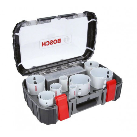 COFFRET SCIES-TRÉPANS ÉLECTRICIEN BOSCH PROGRESSOR 11 PIÈCES