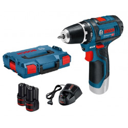 PERCEUSE-VISSEUSE 12V BOSCH GSR 12V-15 - 2 BATTERIES 2AH - CHARGEUR - COFFRET L-BOXX PERCEUSE-VISSEUSE 12V BOSCH GSR 12V-15 - 2 BATTERIES 2AH - CHARGEUR - COFFRET L-BOXX