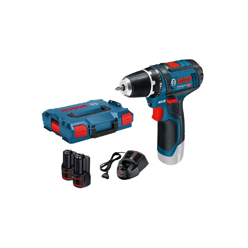 PERCEUSE-VISSEUSE 12V BOSCH GSR 12V-15 - 2 BATTERIES 2AH - CHARGEUR - COFFRET L-BOXX