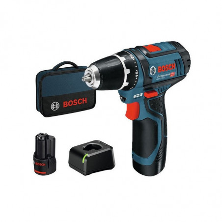 PERCEUSE-VISSEUSE 12V BOSCH GSR 12V-15 - 2 BATTERIES 2AH - CHARGEUR - SACOCHE