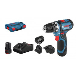 PERCEUSE-VISSEUSE 12V BOSCH MULTI GSR 12V-15 FC - 2 BATTERIES 2AH - CHARGEUR RAPIDE - COFFRET L-BOXX PERCEUSE-VISSEUSE 12V BOSCH MULTI GSR 12V-15 FC - 2 BATTERIES 2AH - CHARGEUR RAPIDE - COFFRET L-BOXX