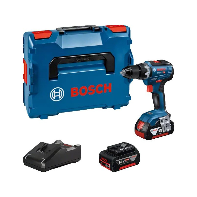 PERCEUSE-VISSEUSE 18V BOSCH GSR 18V-55 - 2 BATTERIES 4AH - CHARGEUR - COFFRET L-BOXX