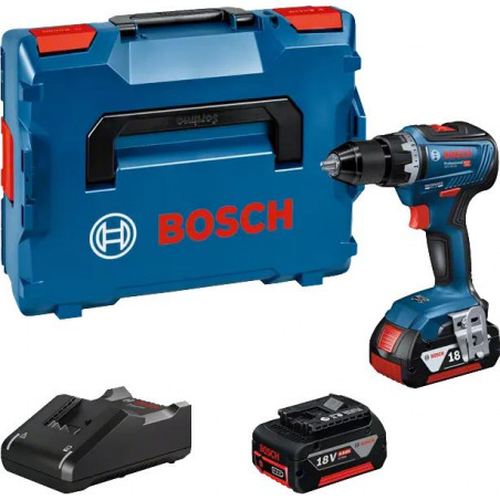 PERCEUSE-VISSEUSE 18V BOSCH GSR 18V-55 - 2 BATTERIES 4AH - CHARGEUR - COFFRET L-BOXX