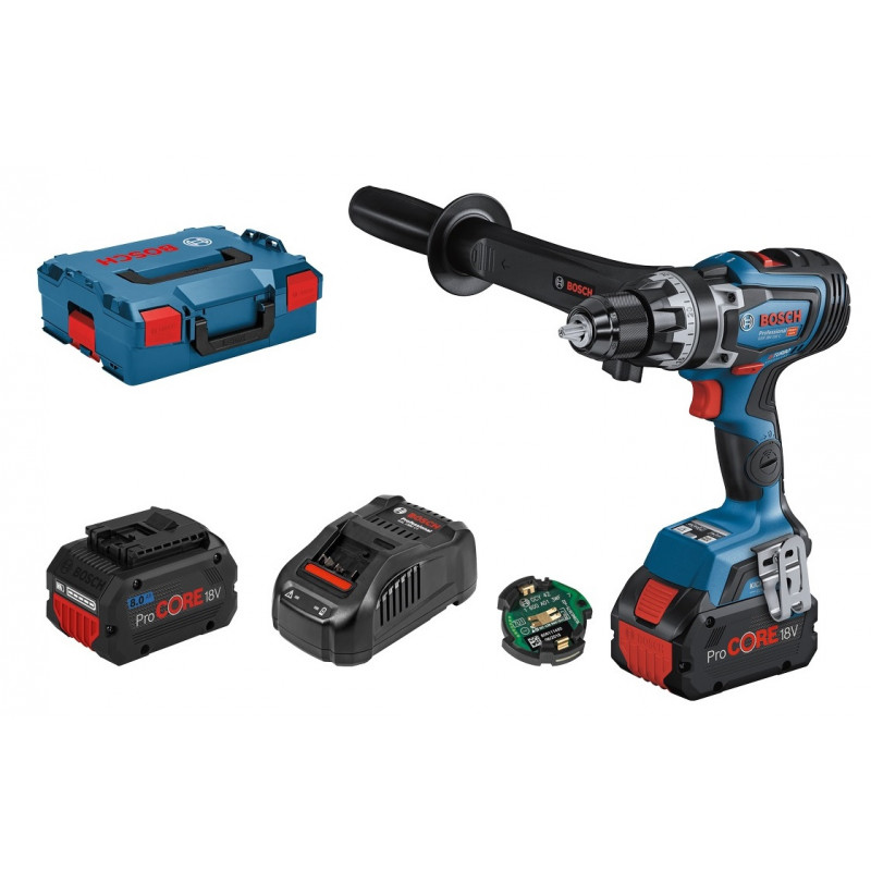 PERCEUSE-VISSEUSE 18V BOSCH GSR18V-150C BITURBO - 2 BATTERIES 8.0AH - CHARGEUR - COFFRET L-BOXX