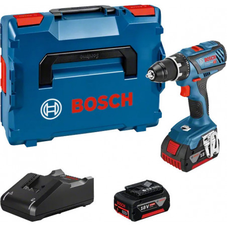 PERCEUSE-VISSEUSE 18V BOSCH GSR18V-28 - 2 BATTERIES 4AH - CHARGEUR - COFFRET L-BOXX