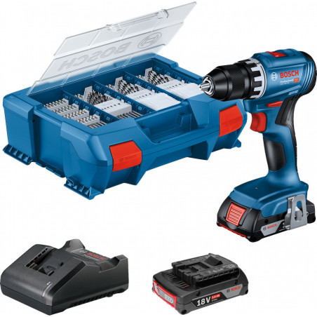 PERCEUSE-VISSEUSE 18V GSR 18V-45 KIT D'ACCESSOIRES- 2 BATTERIES 2AH - CHARGEUR - COFFRET L-CASE PICK & CLICK